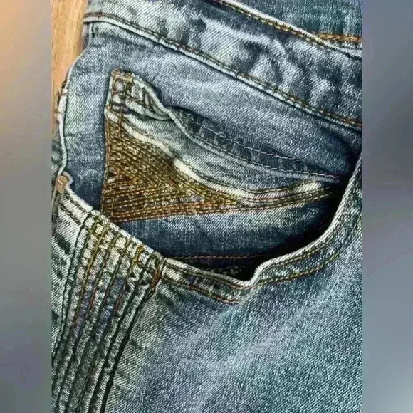 RawX Jeans Mens 36x30 Standard Y2K Denim Jeans Frayed Edge Decorative Stitch - Picture 10 of 14